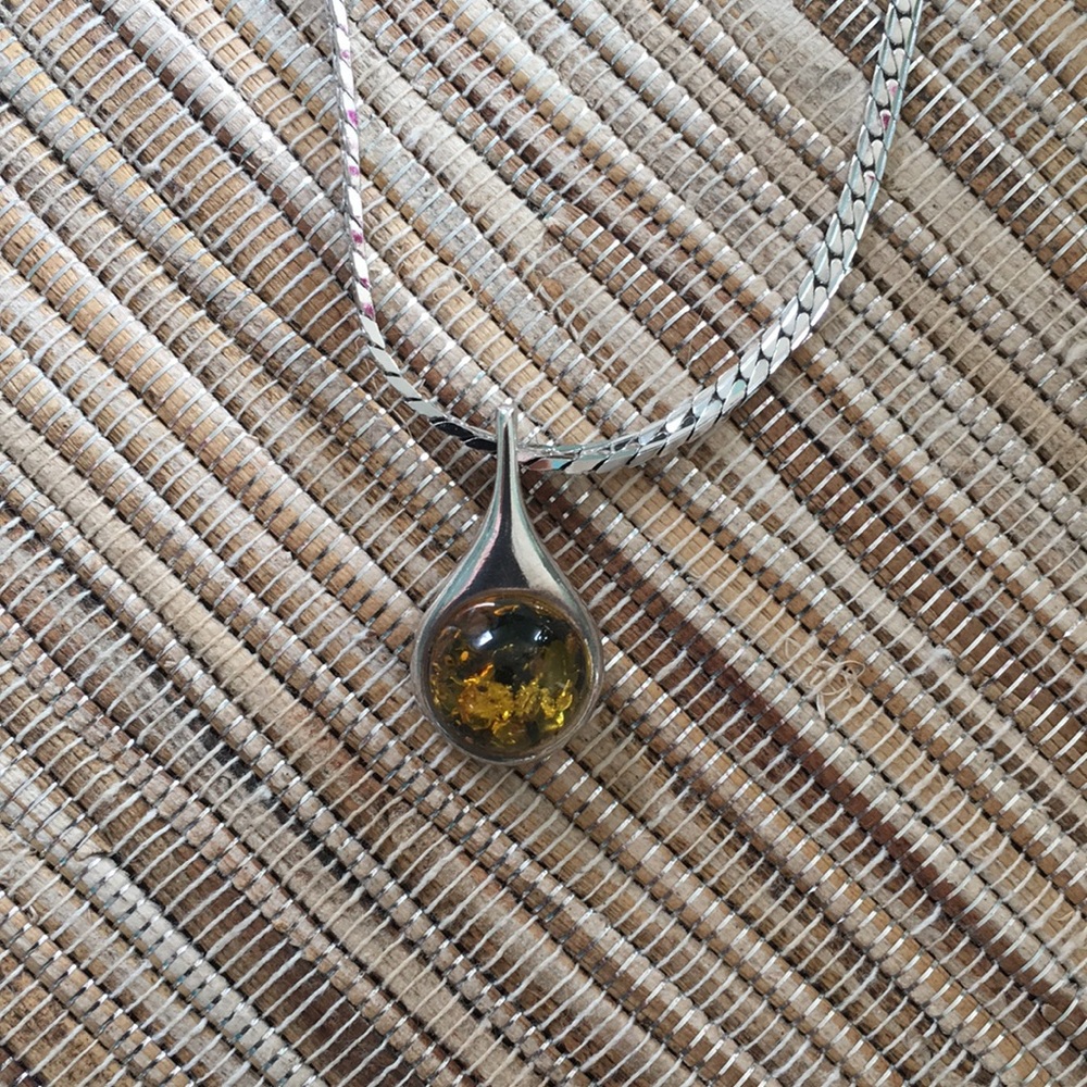 Sterling and Amber pendant